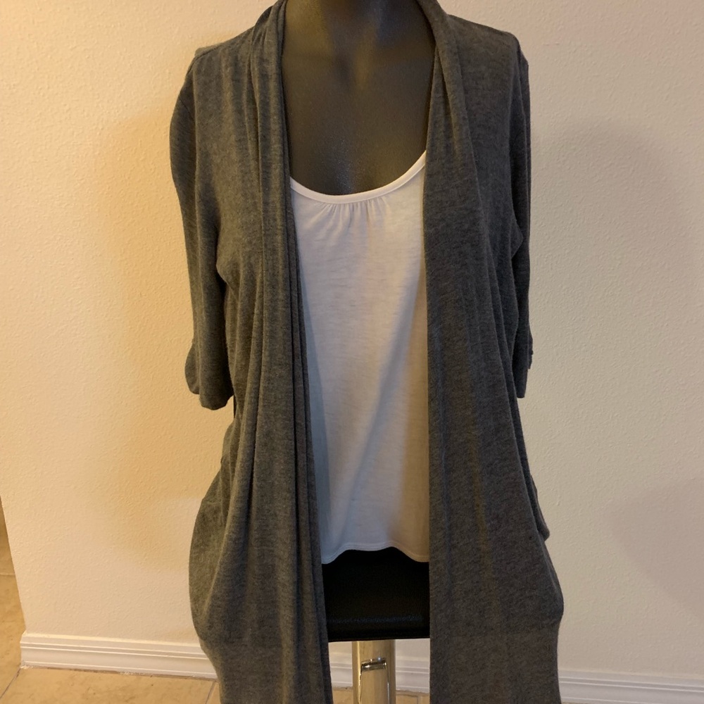 Gray cardigan top